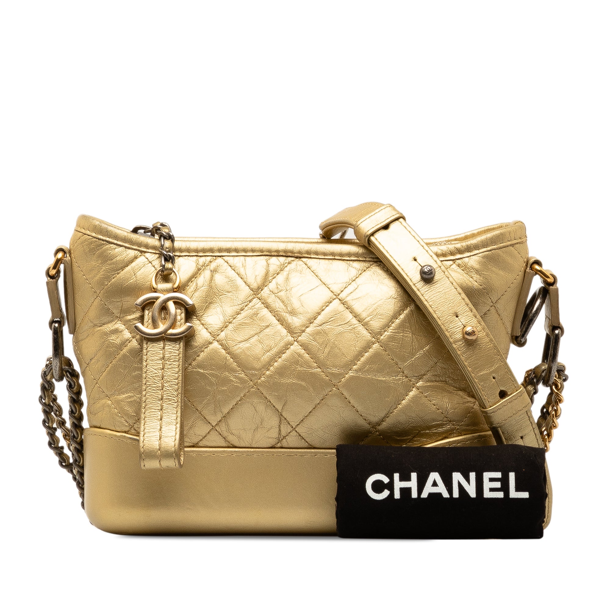 Small Metallic Lambskin Gabrielle Crossbody