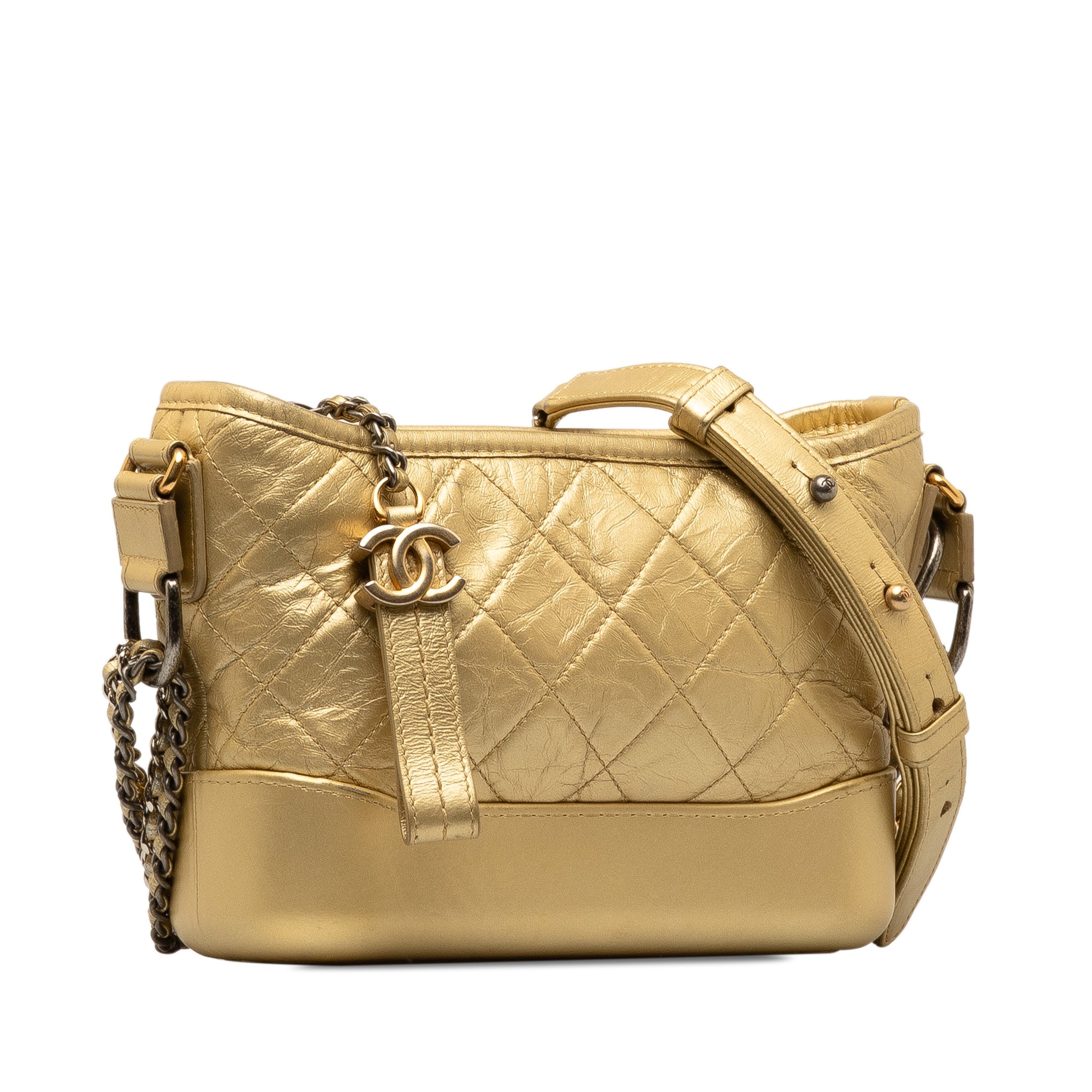 Small Metallic Lambskin Gabrielle Crossbody