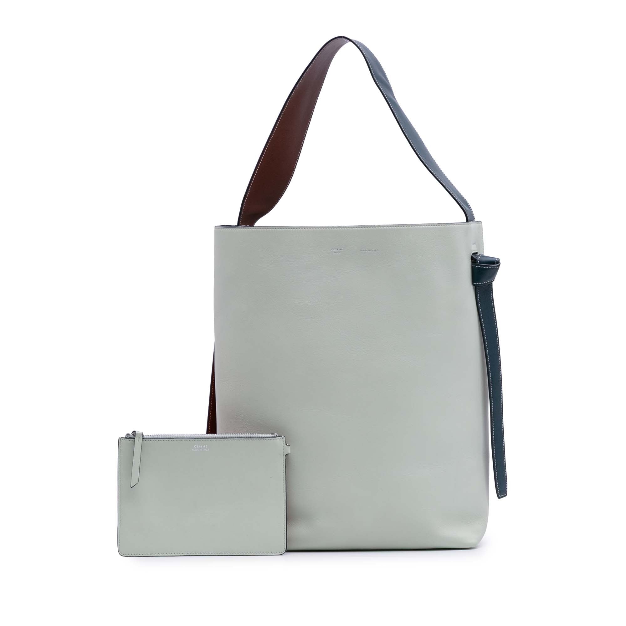 Small Shiny Smooth Calfskin Twisted Cabas Tote