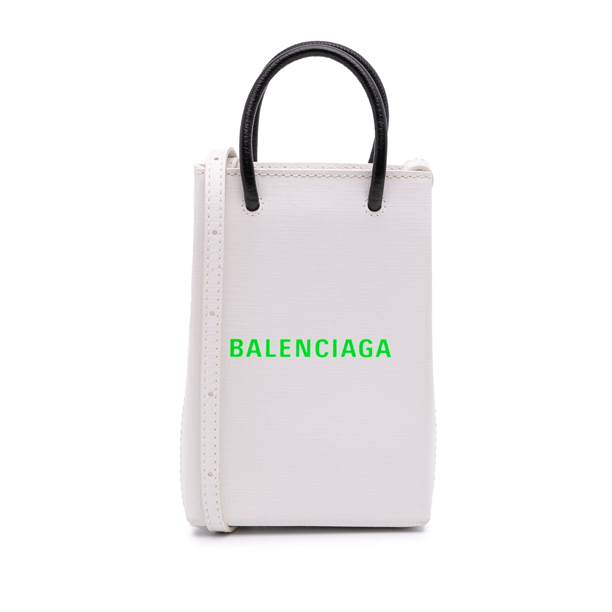 Mini Calfskin Logo Shopping Phone Holder