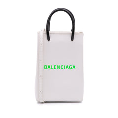 Mini Calfskin Logo Shopping Phone Holder