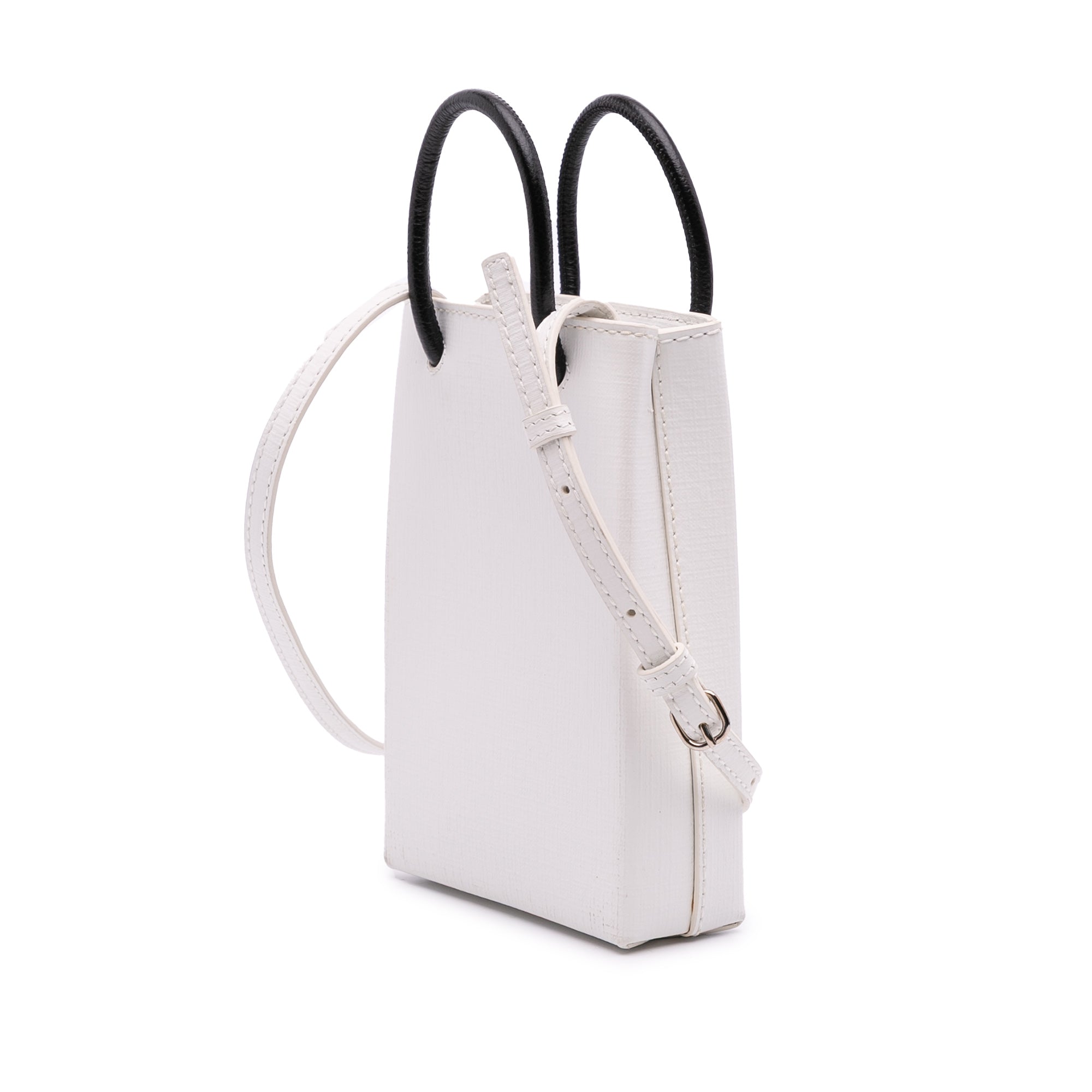 Mini Calfskin Logo Shopping Phone Holder