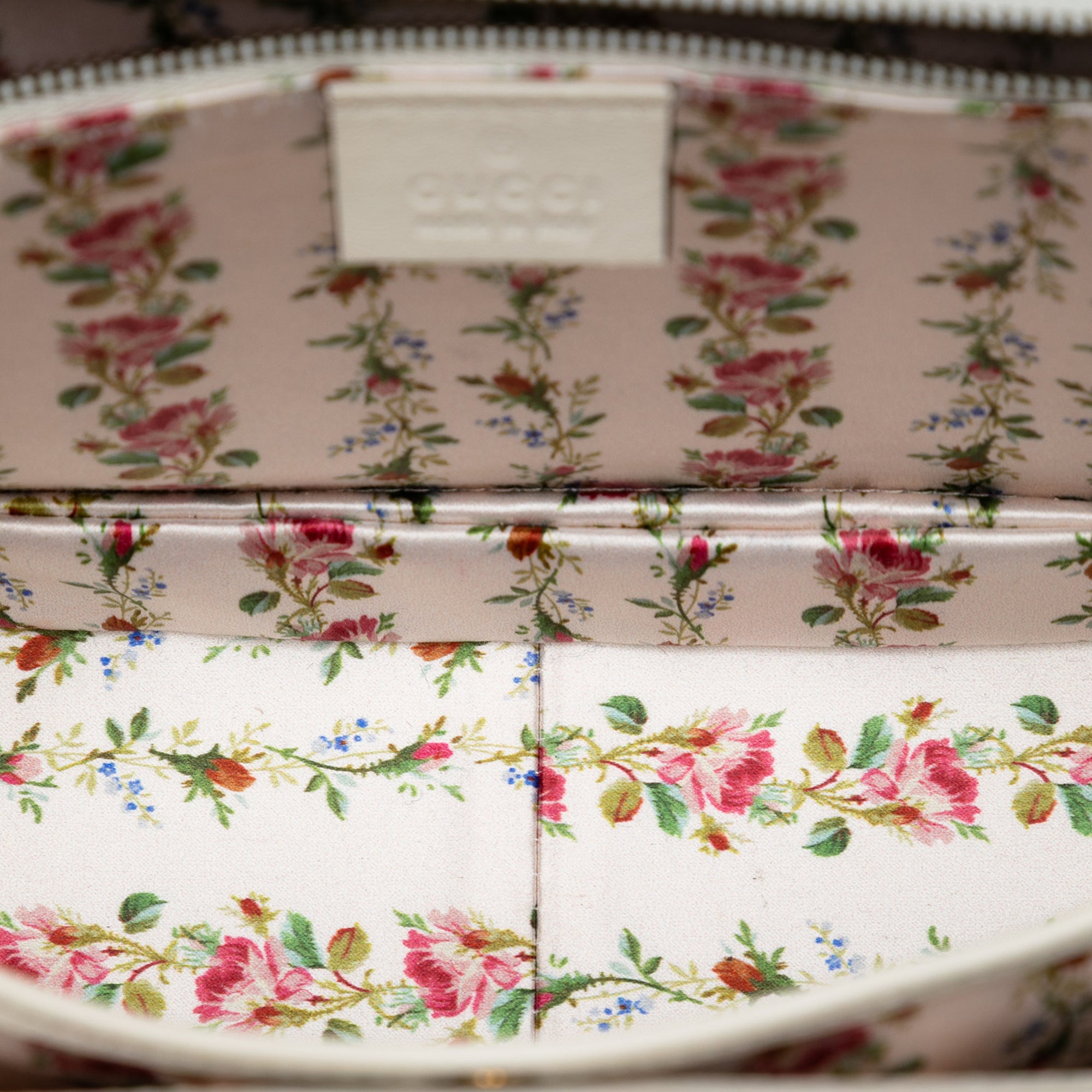 Calfskin Frame Print Bamboo Top Handle Bag