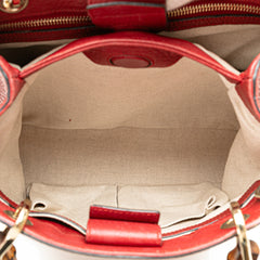 Small Calfskin Bamboo Shopper Satchel