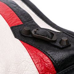 Small Lambskin Motocross Striped Classic City Satchel