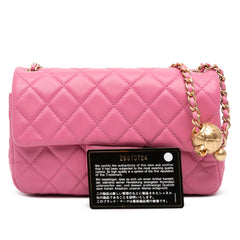 Mini Rectangular Classic Lambskin Pearl Crush Single Flap