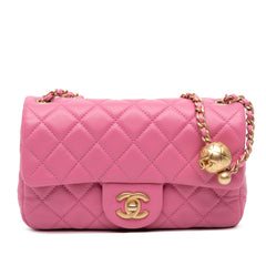 Mini Rectangular Classic Lambskin Pearl Crush Single Flap