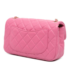 Mini Rectangular Classic Lambskin Pearl Crush Single Flap
