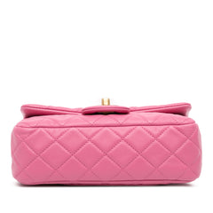 Mini Rectangular Classic Lambskin Pearl Crush Single Flap