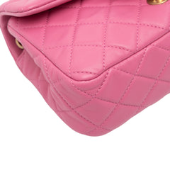 Mini Rectangular Classic Lambskin Pearl Crush Single Flap