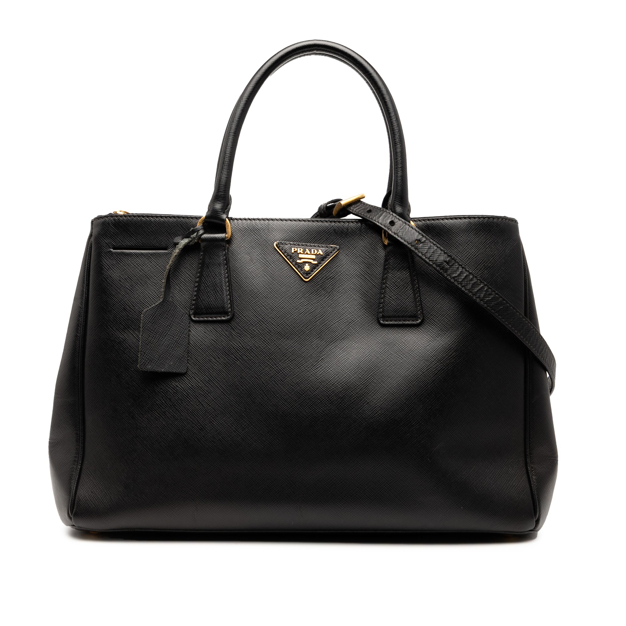 Medium Saffiano Lux Galleria Double Zip Satchel