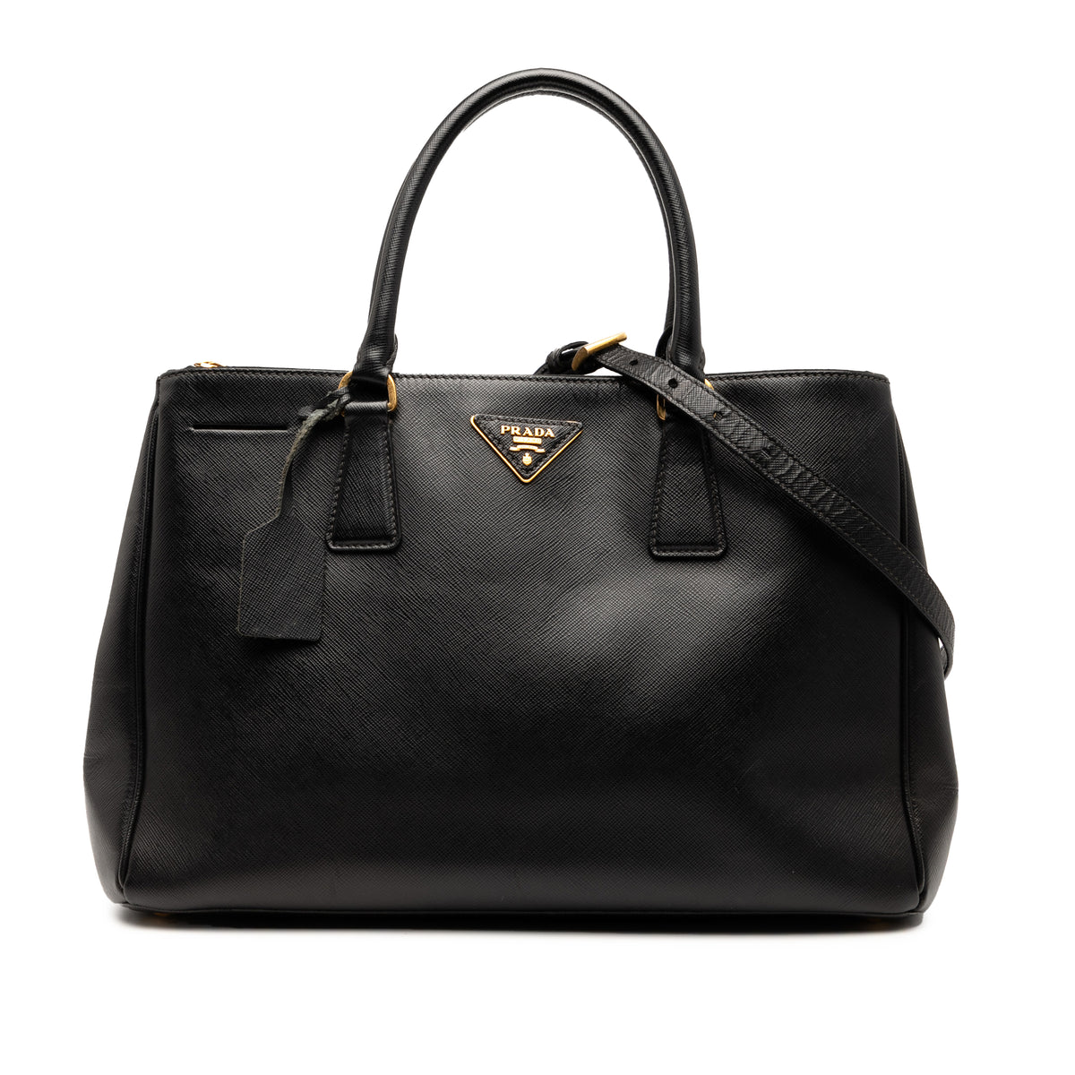 Medium Saffiano Lux Galleria Double Zip Satchel
