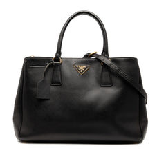 Medium Saffiano Lux Galleria Double Zip Satchel
