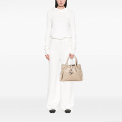 House Check Trimmed Leather Horn Toggle Tote