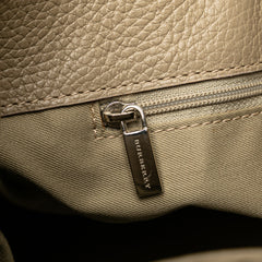 House Check Trimmed Leather Horn Toggle Tote