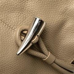 House Check Trimmed Leather Horn Toggle Tote