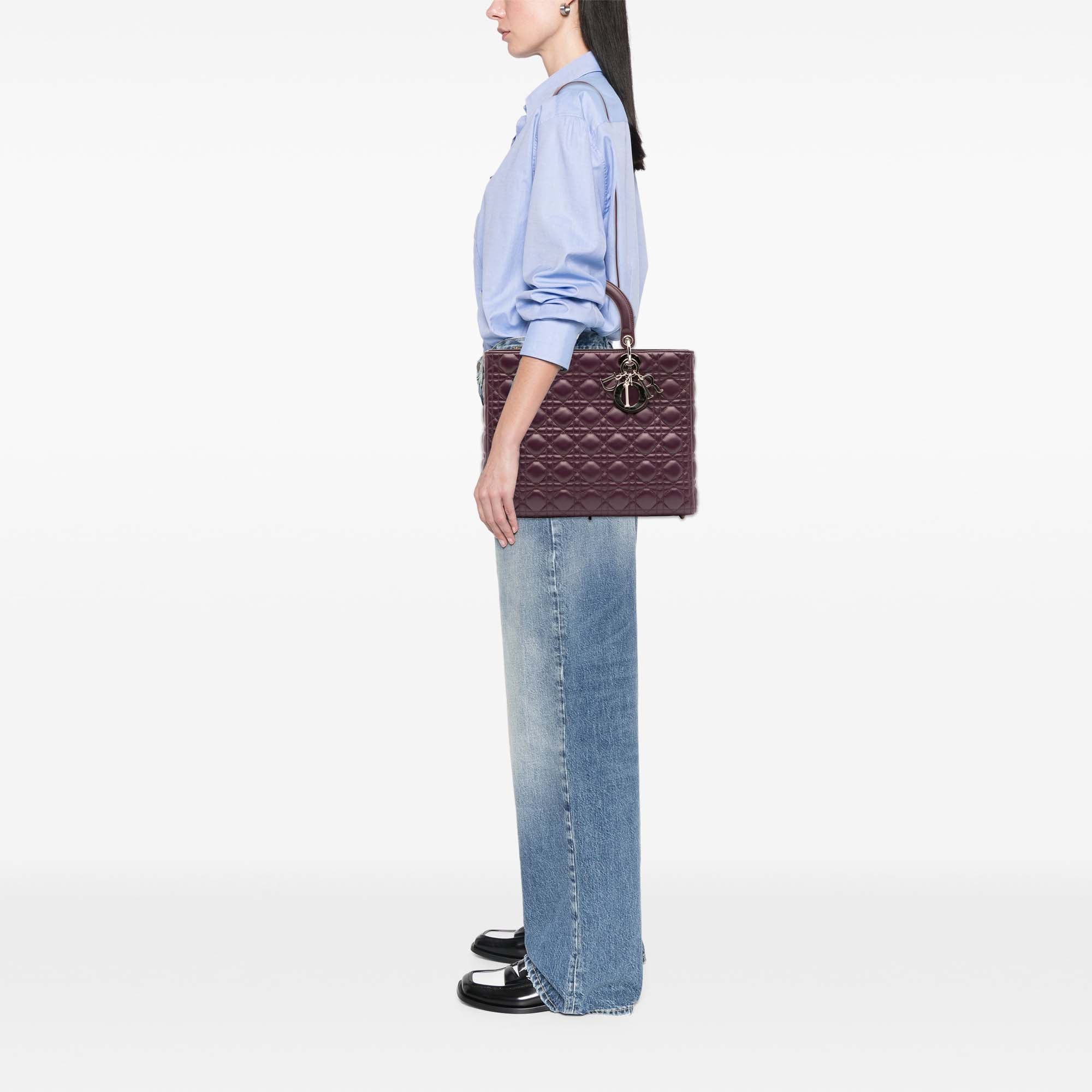 Large Lambskin Cannage Lady Dior
