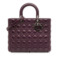 Large Lambskin Cannage Lady Dior