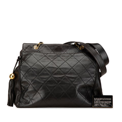 Quilted Lambskin Tassel Chain Tote