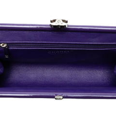 CC Quilted Patent Kiss Lock Clutch