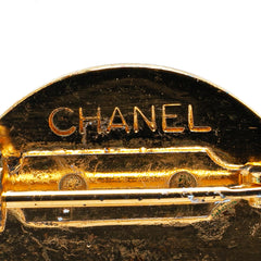 Gold Plated CC Quilted Flap Bag Brooch