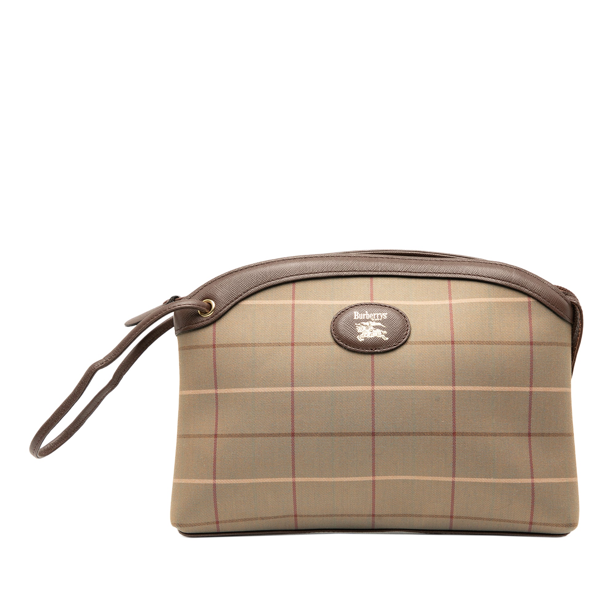 Vintage Check Canvas Wristlet Clutch