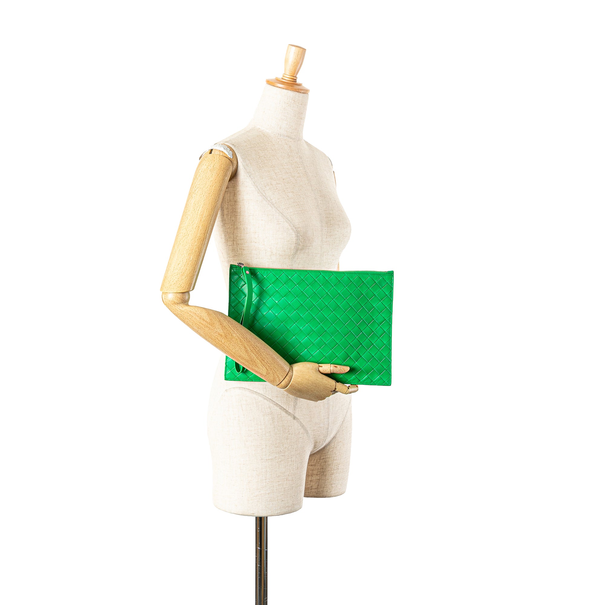 Intrecciato Leather Clutch