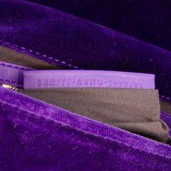 Large FF Embossed Velvet Baguette Satchel