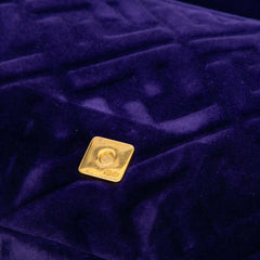 Large FF Embossed Velvet Baguette Satchel