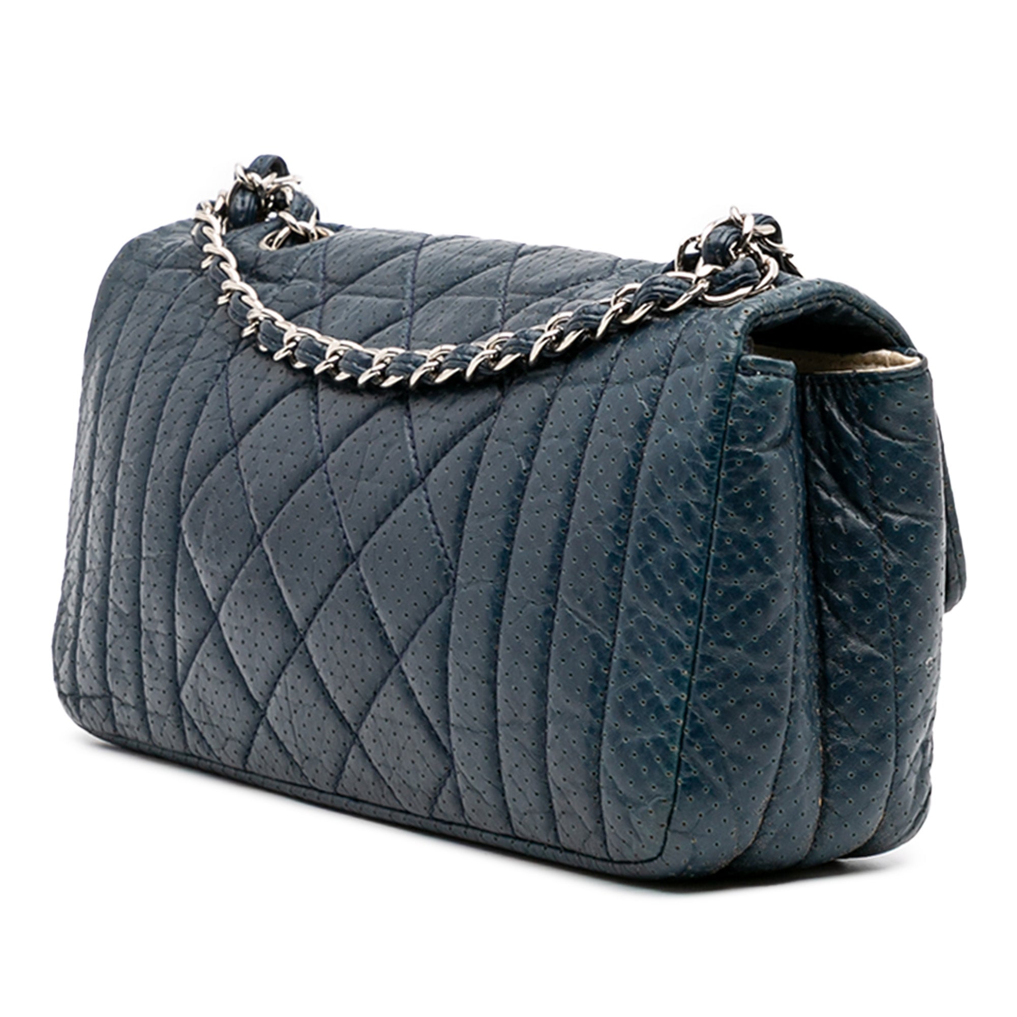 CC Quilted Perforated Aged Calfskin Flap