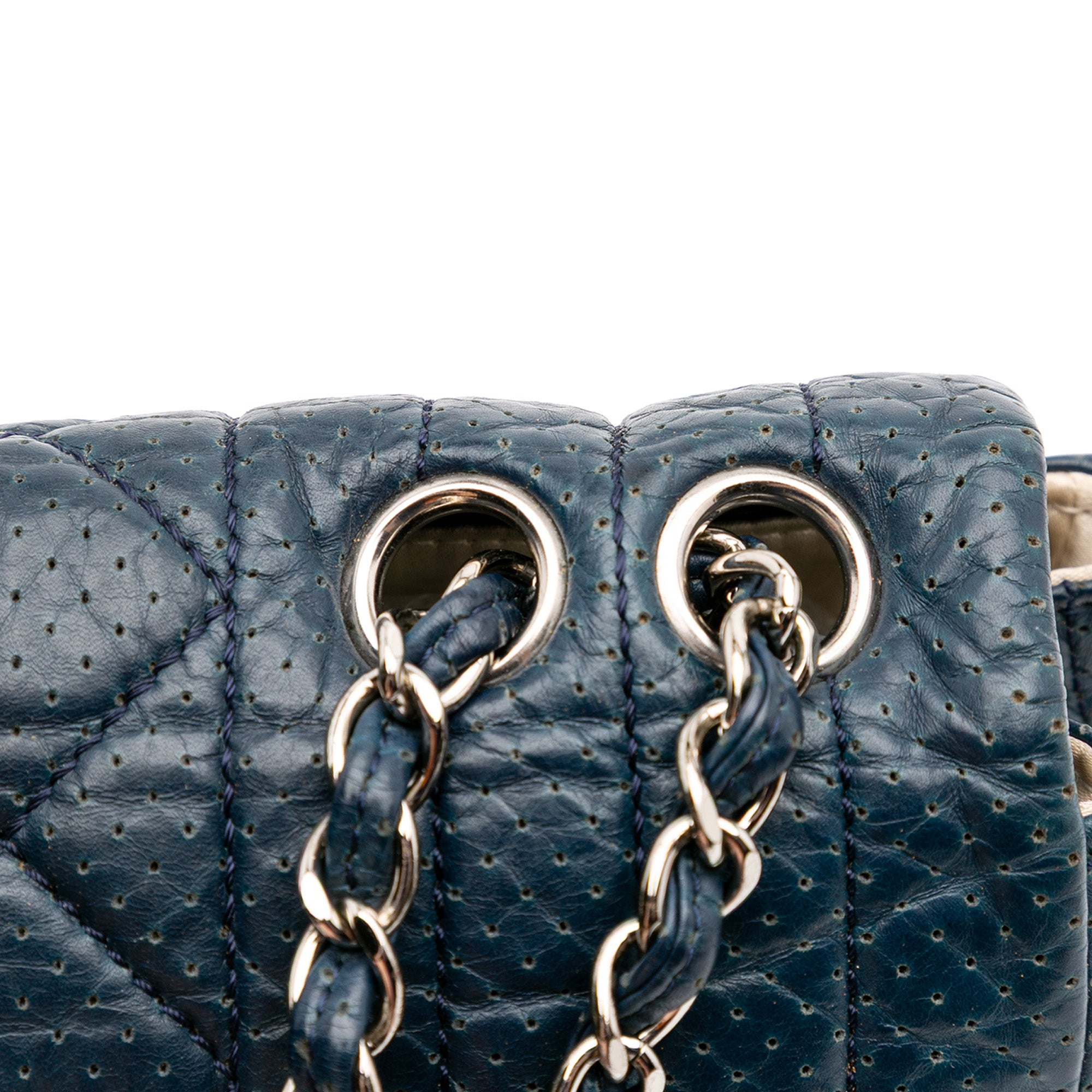 CC Quilted Perforated Aged Calfskin Flap