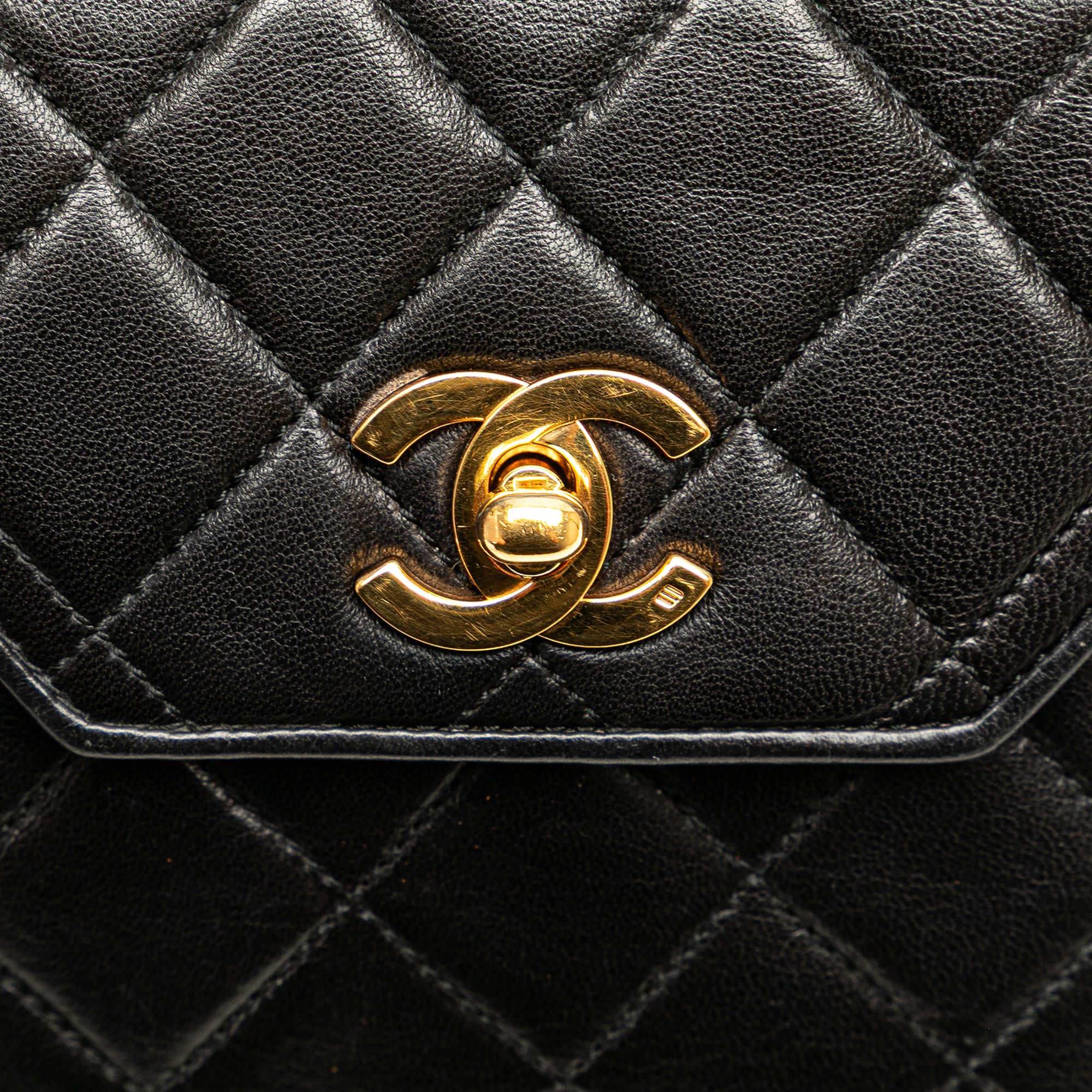 CC Quilted Lambskin Octagon Flap