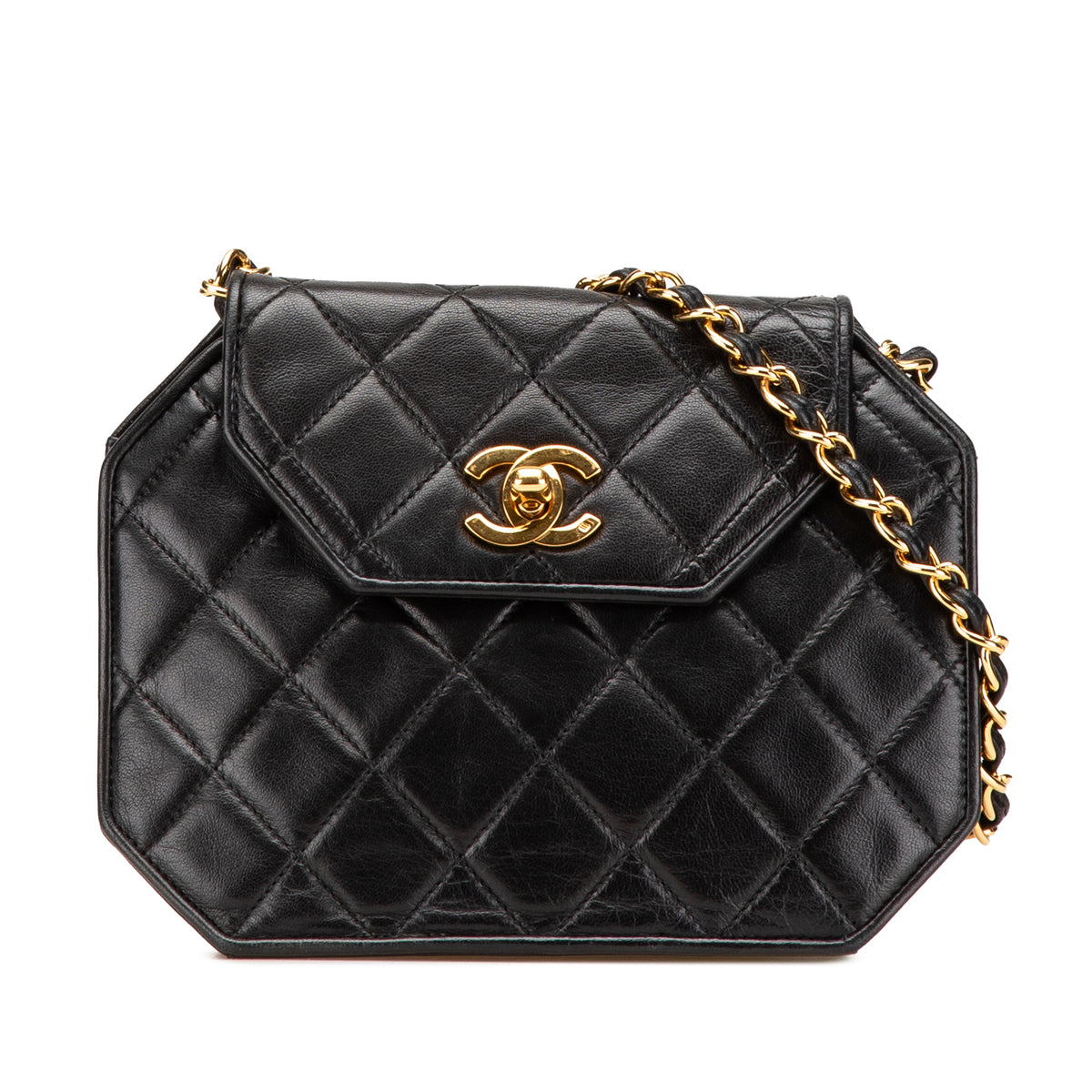 CC Quilted Lambskin Octagon Flap