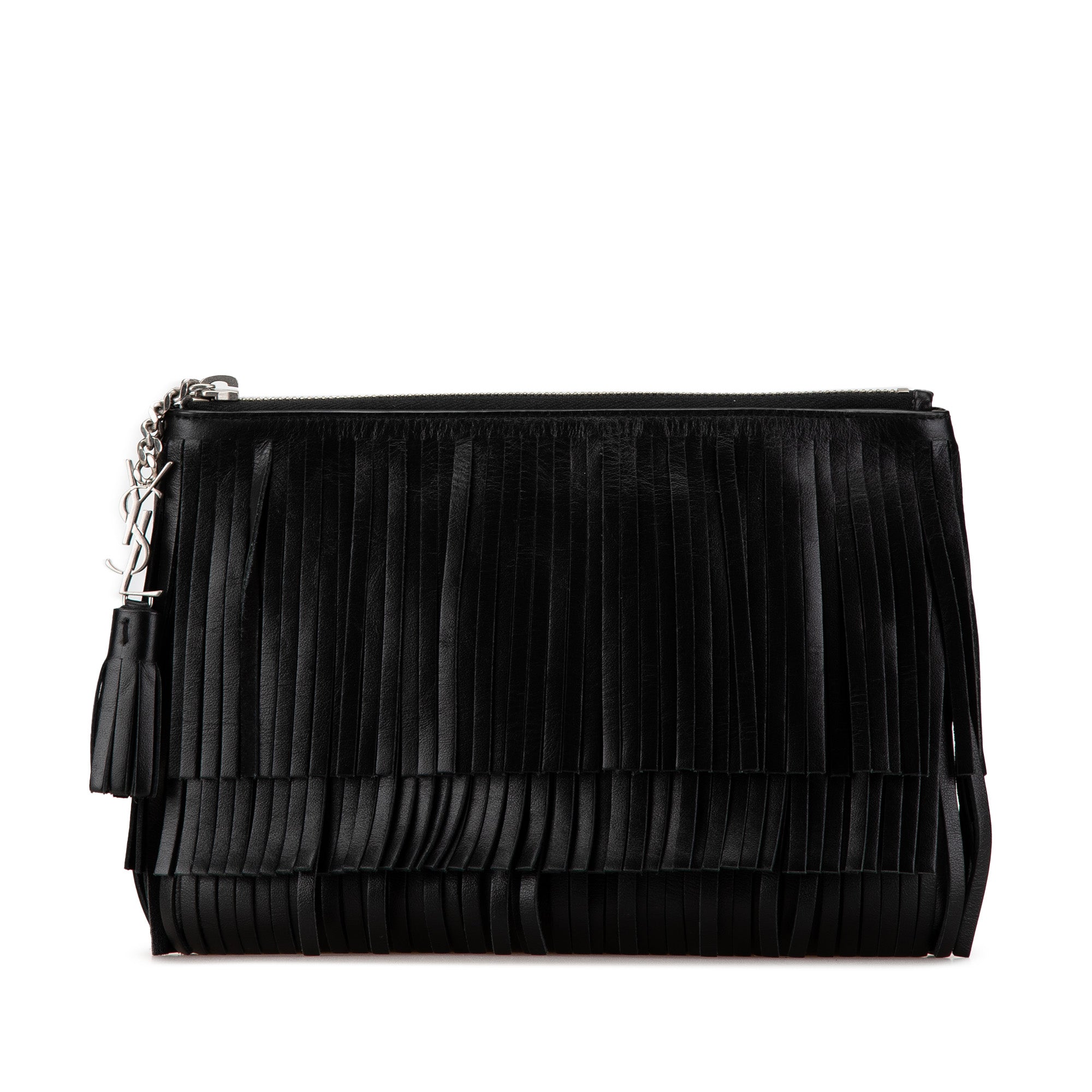 Leather Joulie Fringe Clutch