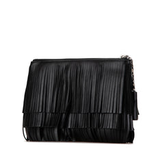 Leather Joulie Fringe Clutch