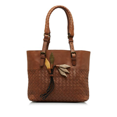 Intrecciato Floral Applique Handbag