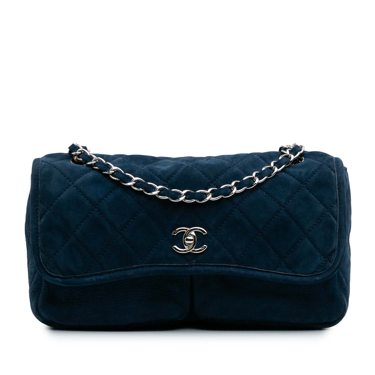 Medium Quilted Nubuck Natural Beauty Split Pocket Flap