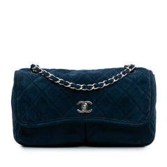 Medium Quilted Nubuck Natural Beauty Split Pocket Flap