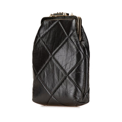 Small CC Quilted Lambskin Kisslock Frame Clutch