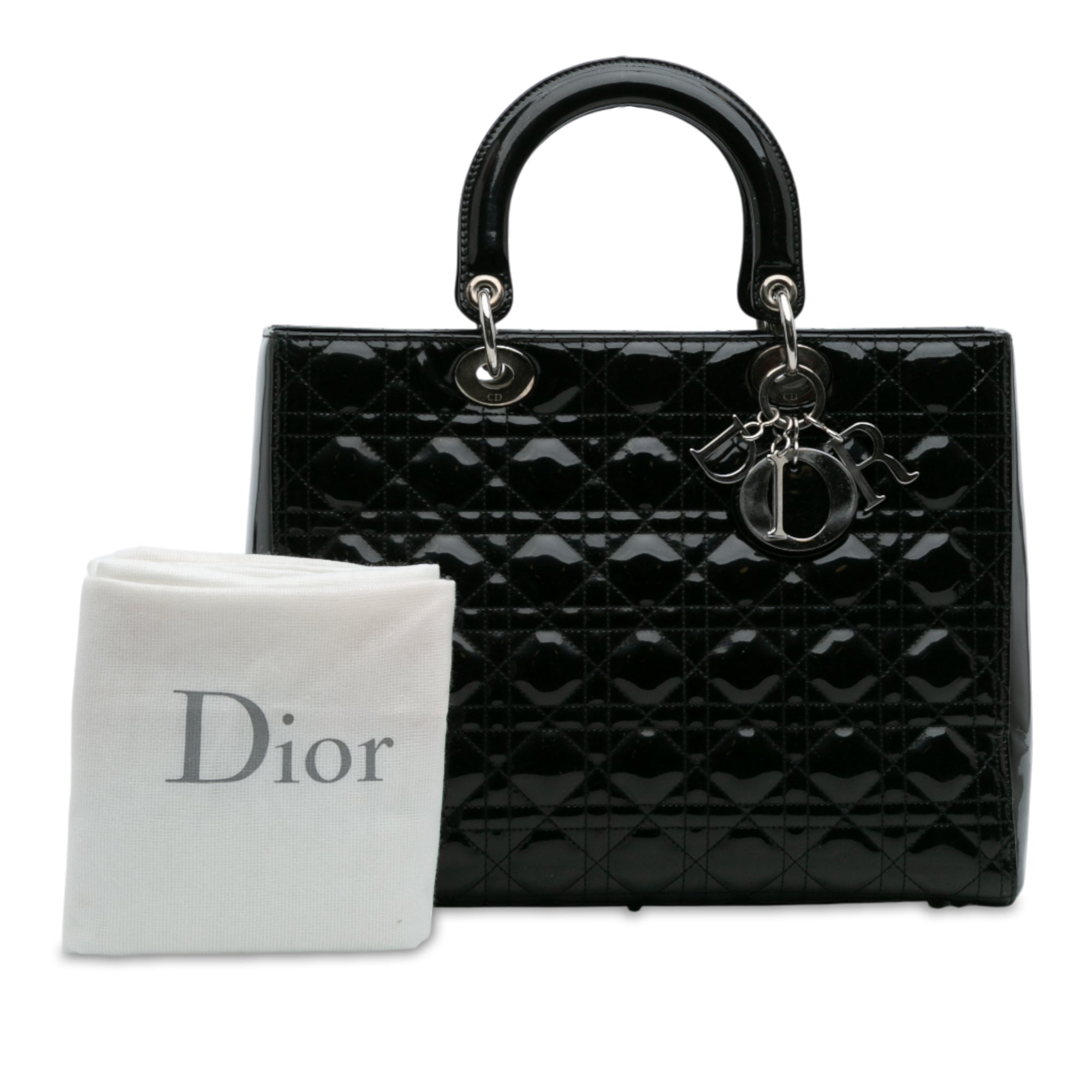 Large Patent Cannage Lady Dior