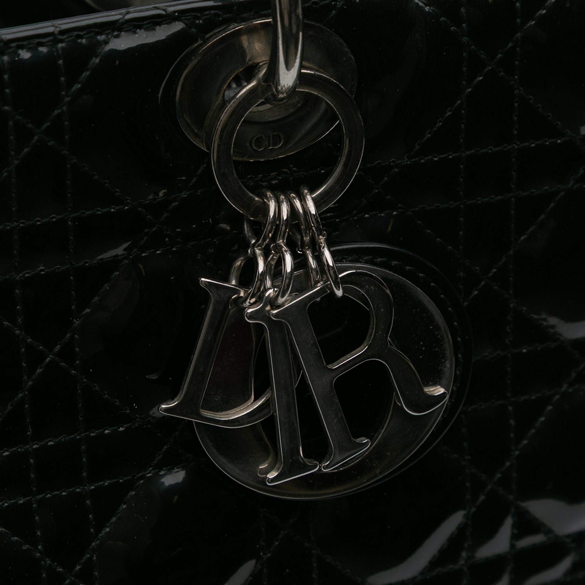 Large Patent Cannage Lady Dior