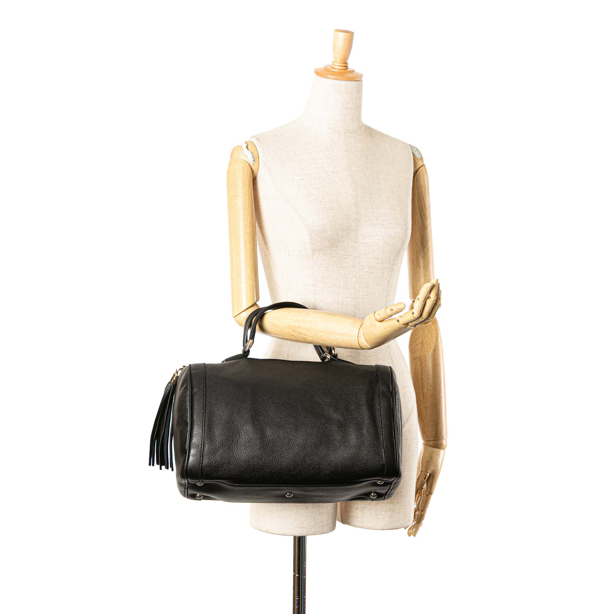 Medium Pebbled Calfskin Soho Boston Bag