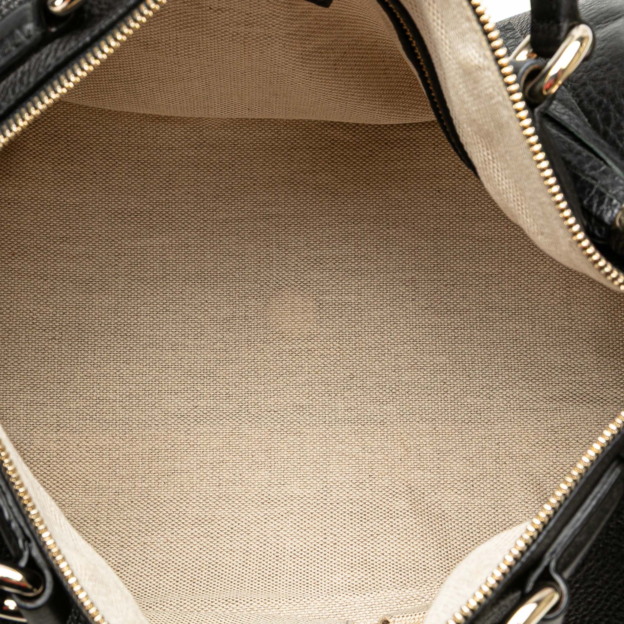 Medium Pebbled Calfskin Soho Boston Bag