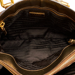 Saffiano-Trimmed Tessuto Satchel