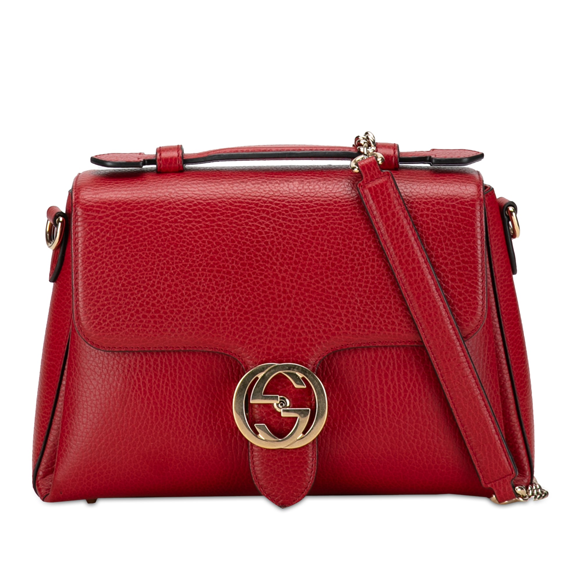 Small Dollar Calf Interlocking G Satchel