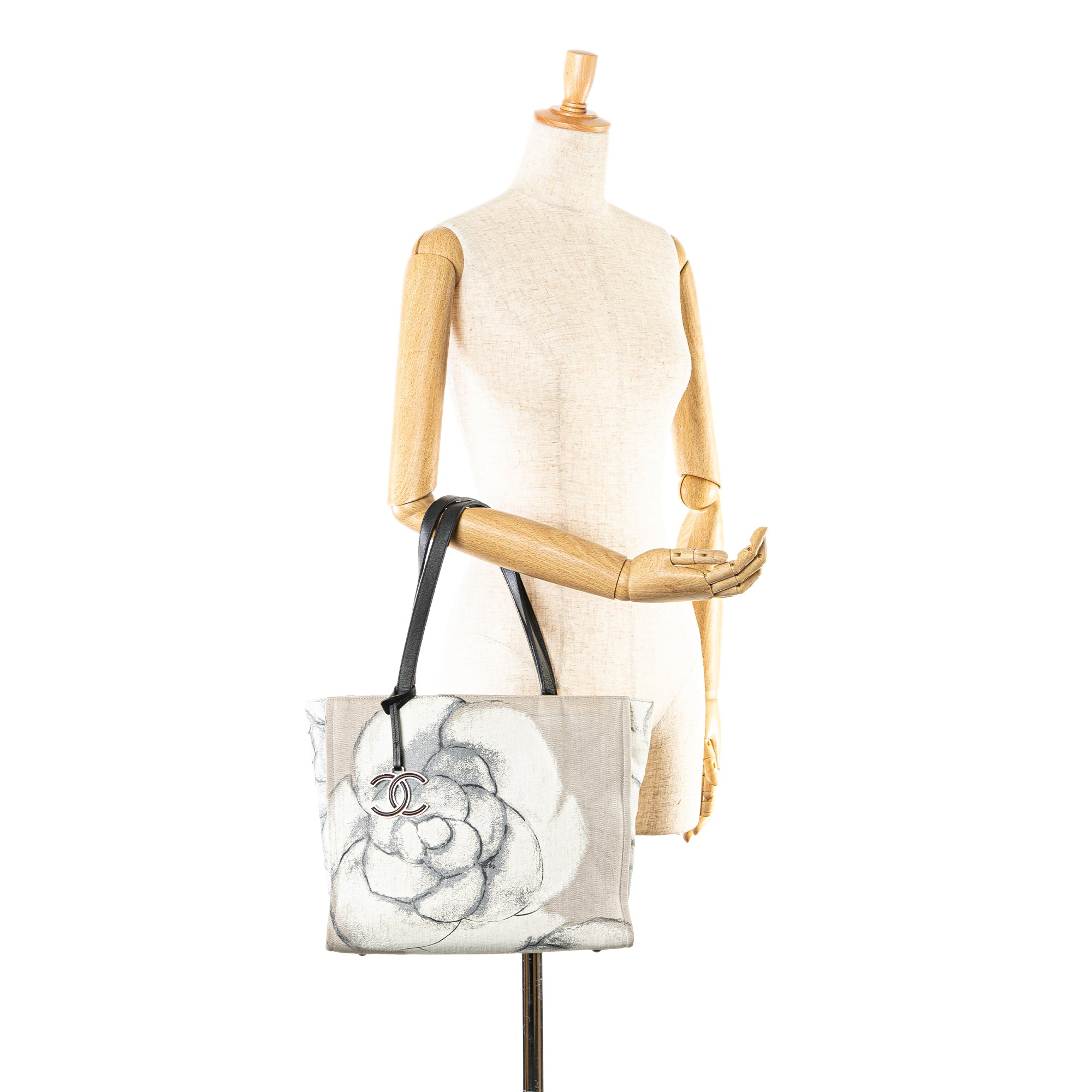 Camellia Printed Canvas Shopper Tote