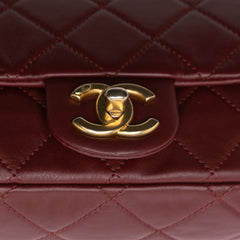 Mini Quilted Calfskin Crystal Pearls Chain Flap