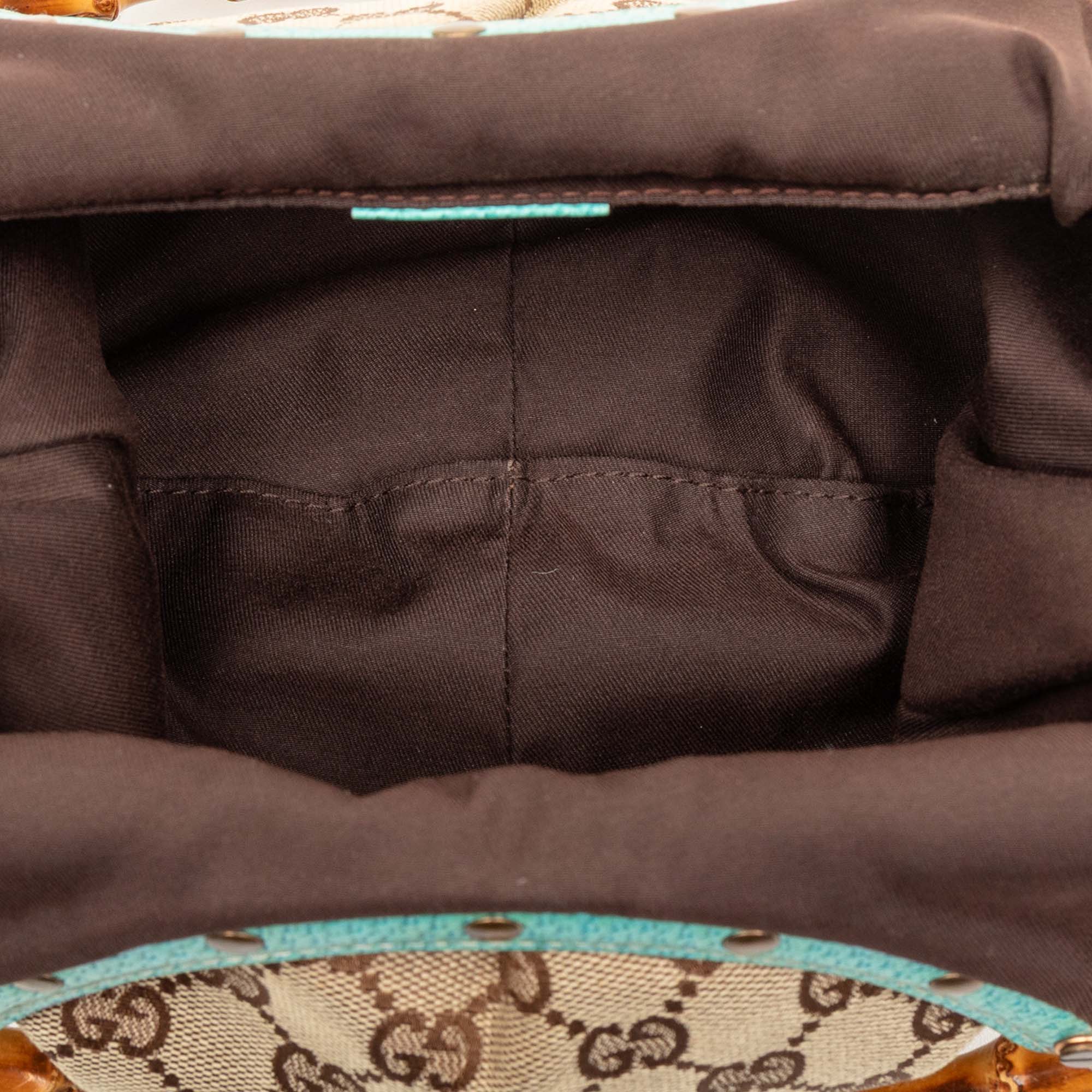 Studded GG Canvas Bamboo Hobo