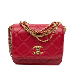 Quilted Lambskin Cambon Multiple Chains Flap