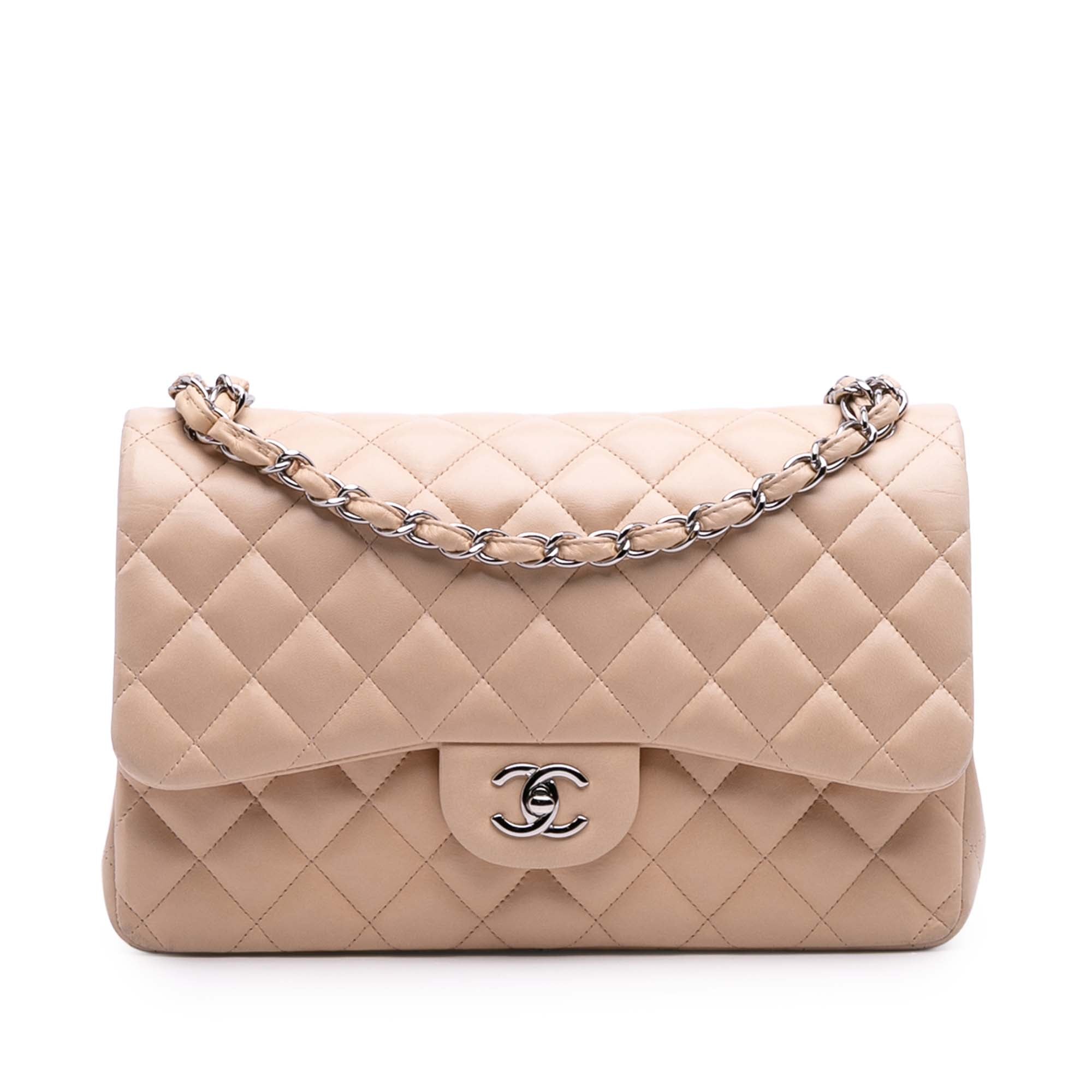 Jumbo Classic Lambskin Double Flap